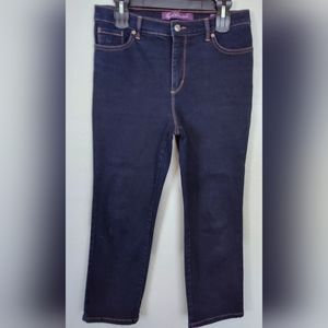 Gloria Vanderbilt Amanda Jeans women’s 10P Straight High Rise Dark blue jeans .